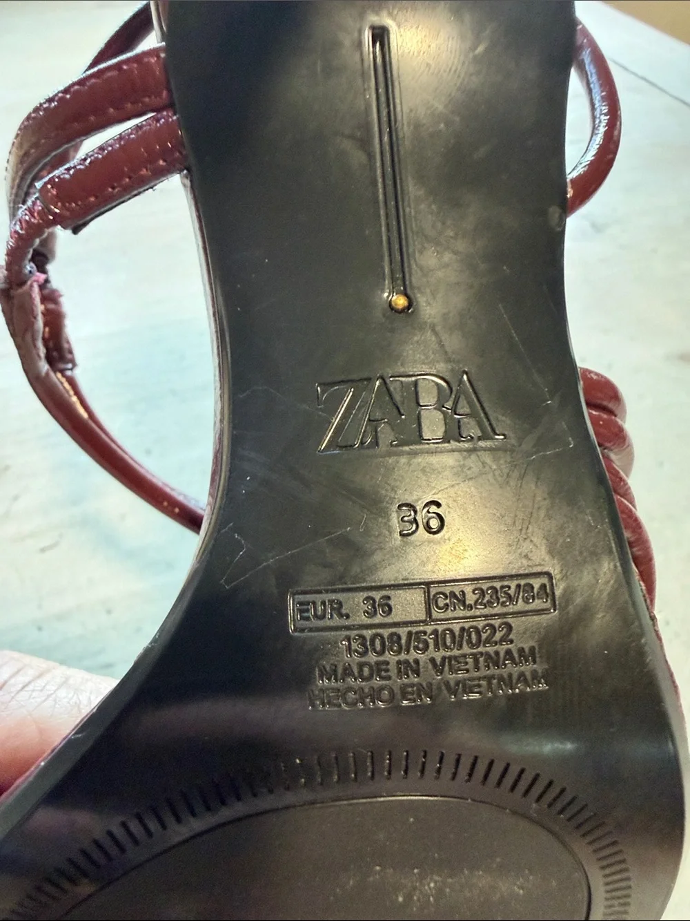 Zara Leather Strappy Heel Sandals Size 36
